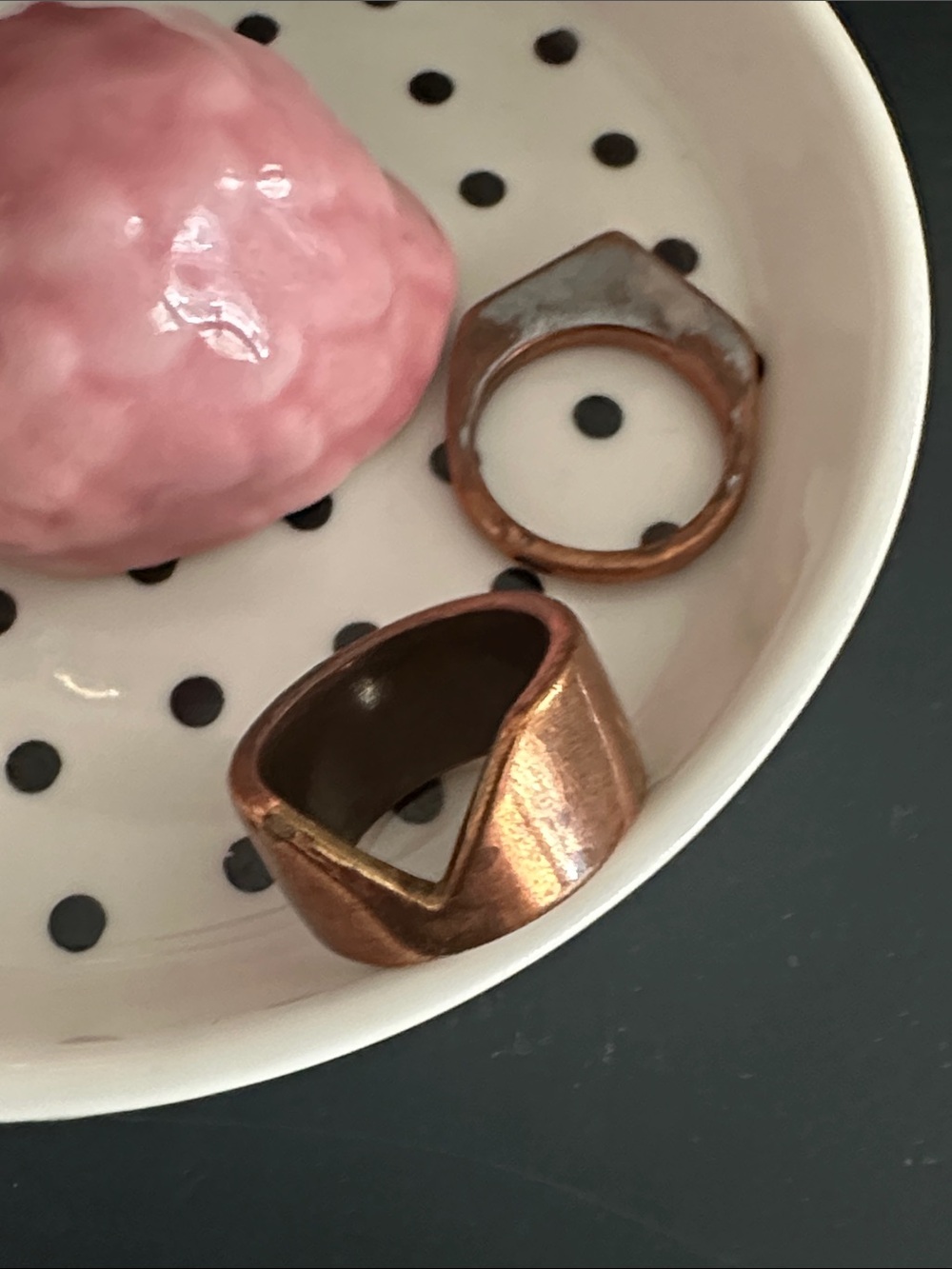 Geometric V-Front Copper Tone Ring - Women Jewelry